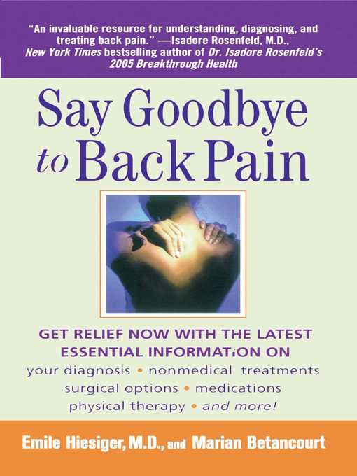 Title details for Say Goodbye to Back Pain by Marian Betancourt - Wait list